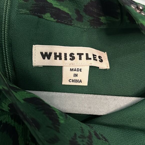 Green/Multi Jungle Cat Pleated Dress | WHISTLES - Picture 6 of 10